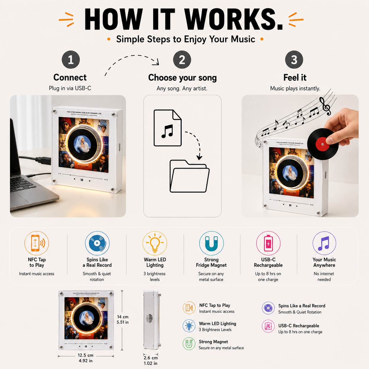 Vinyra™ Custom NFC Vinyl Record Music